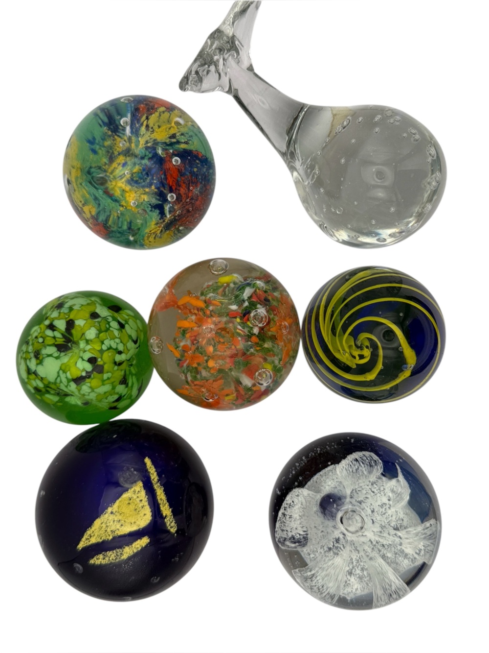 Paperweight Collection Glassware Colorful Sea Ocean Floral 5lb Lot Blemished